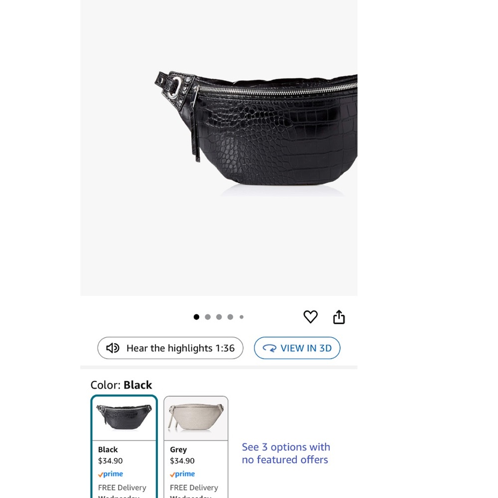Black Crocodile-Embossed Women's Bag